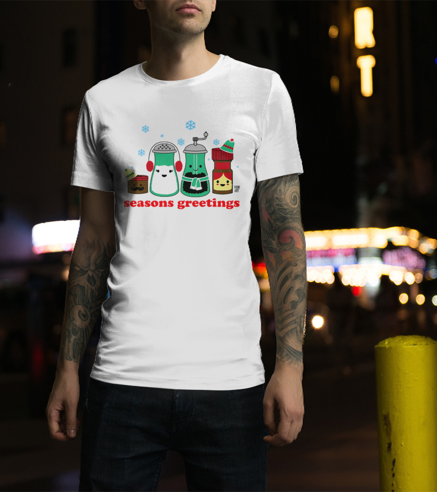 Seasons Greetings Christmas Cute Winter Spice Character T-Shirt