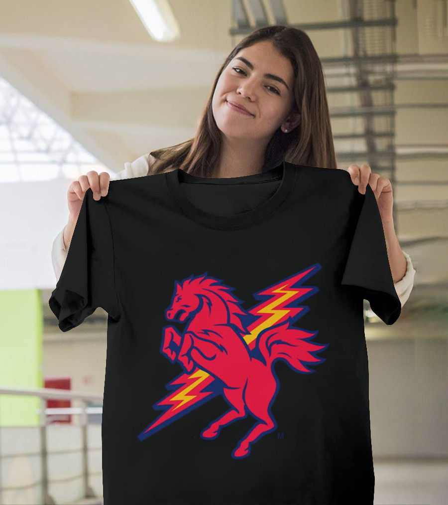 St. John's Red Storm Thunder Horse Lightning Bolt T-Shirt