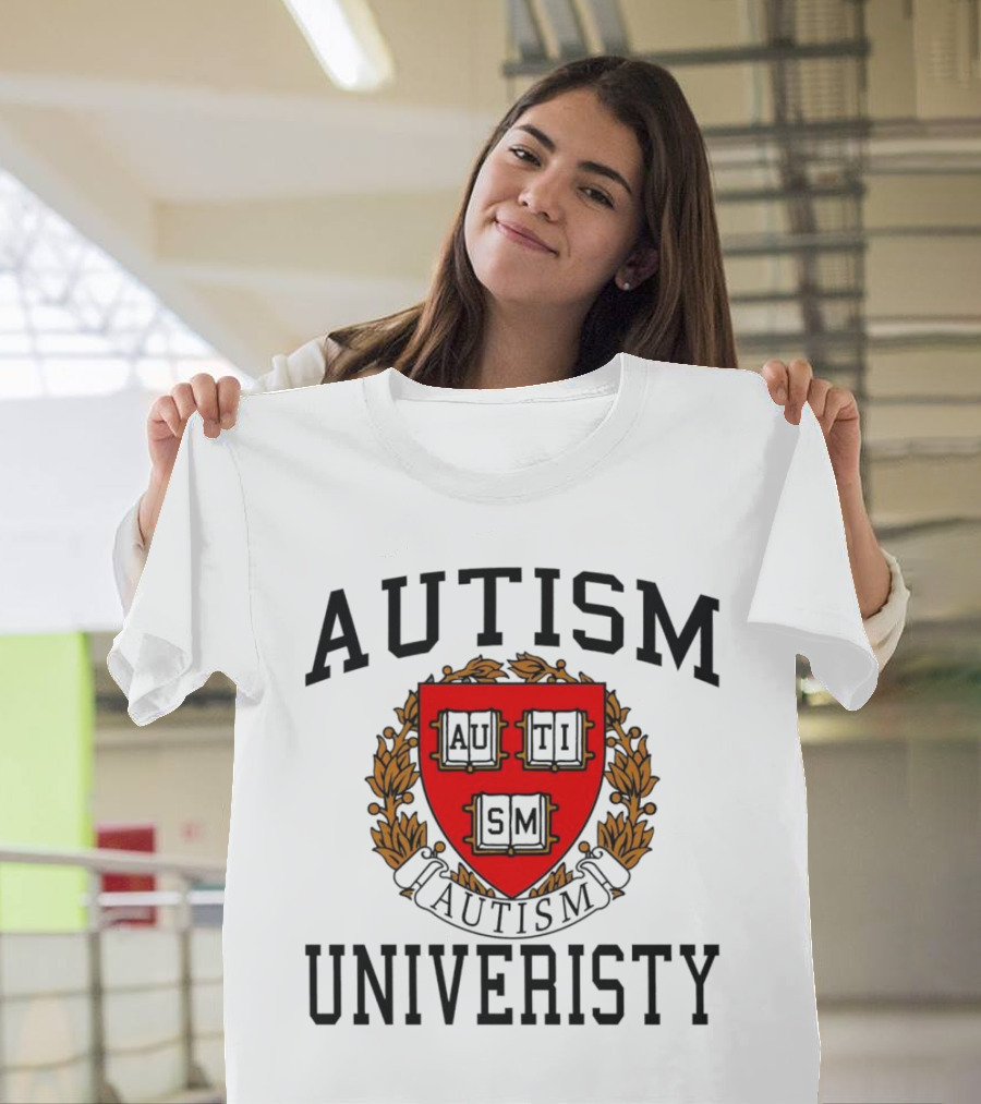 AUTISM UNIVERSITY AUTISM CREST LOGO T-Shirt