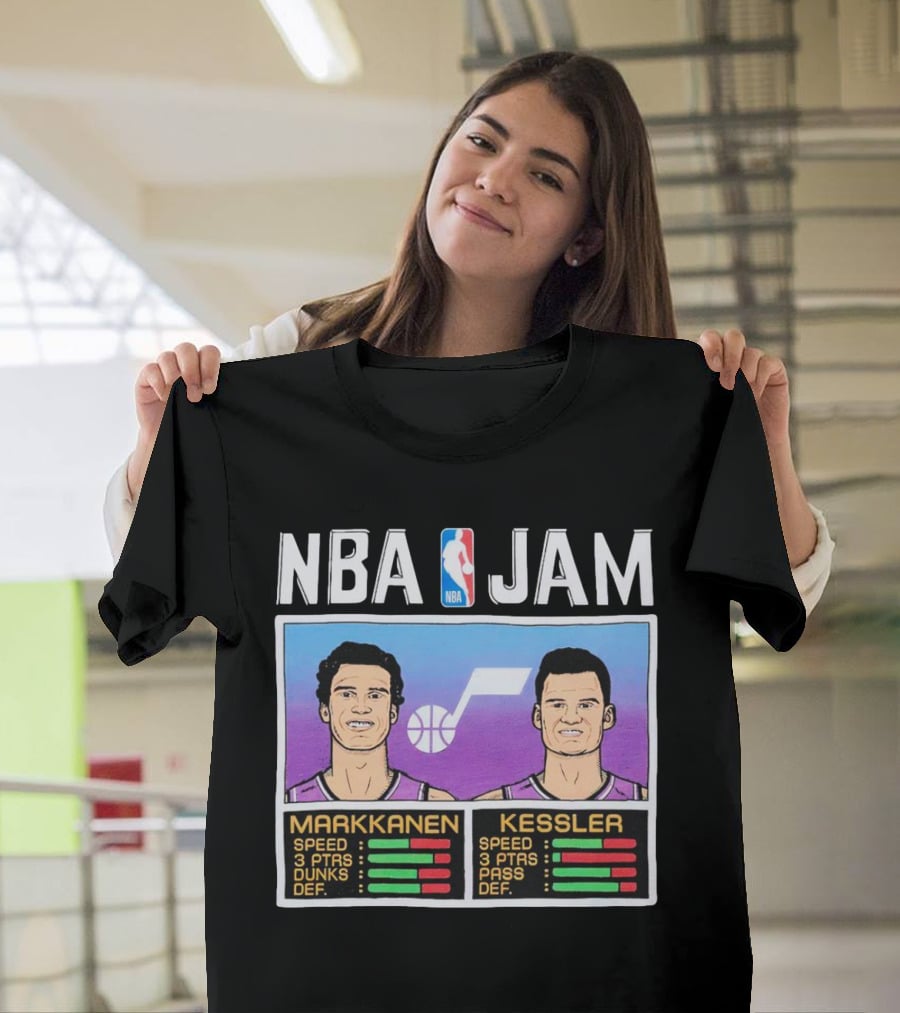 NBA Jam Jazz Markkanen Kessler Player Stats T-Shirt