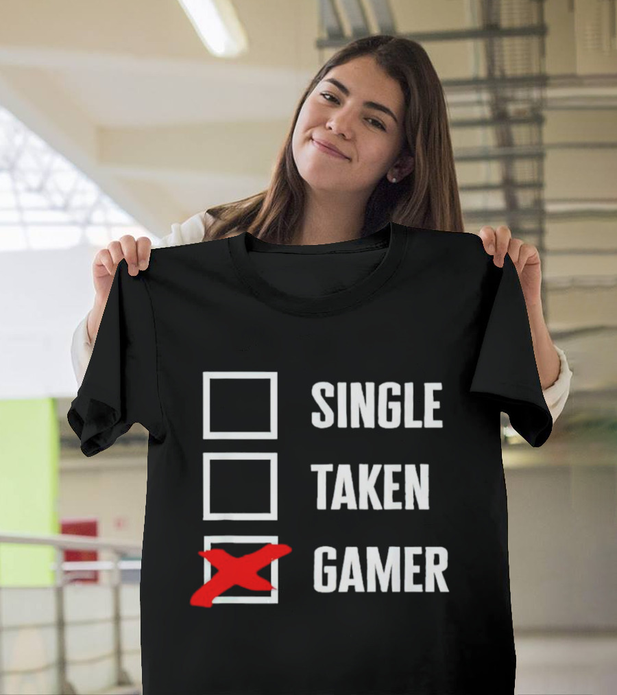Single Taken Gamer Checkbox with Red X T-Shirt