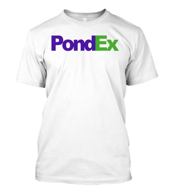 PondEx Bold Purple Green Text T-Shirt