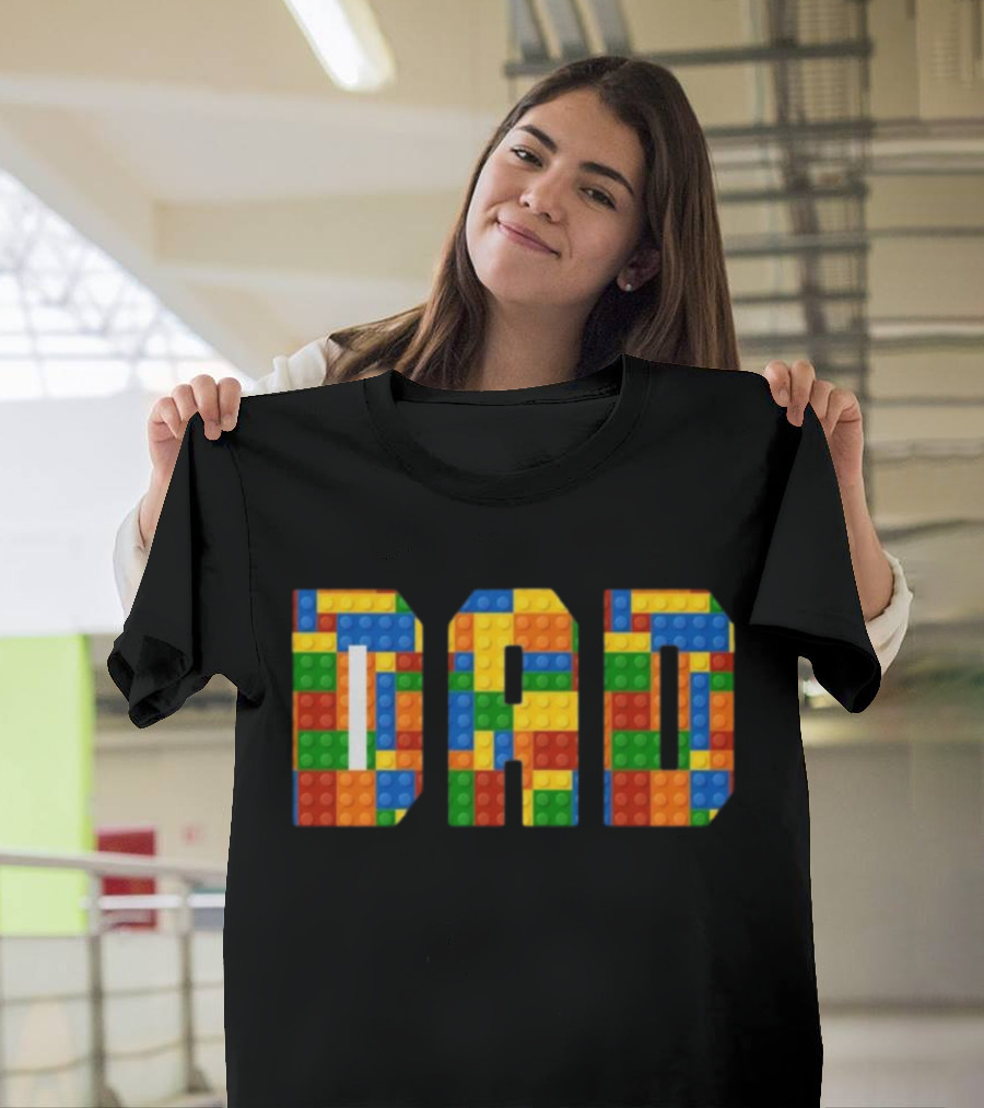Lego Brick Style Dad Builders T-Shirt