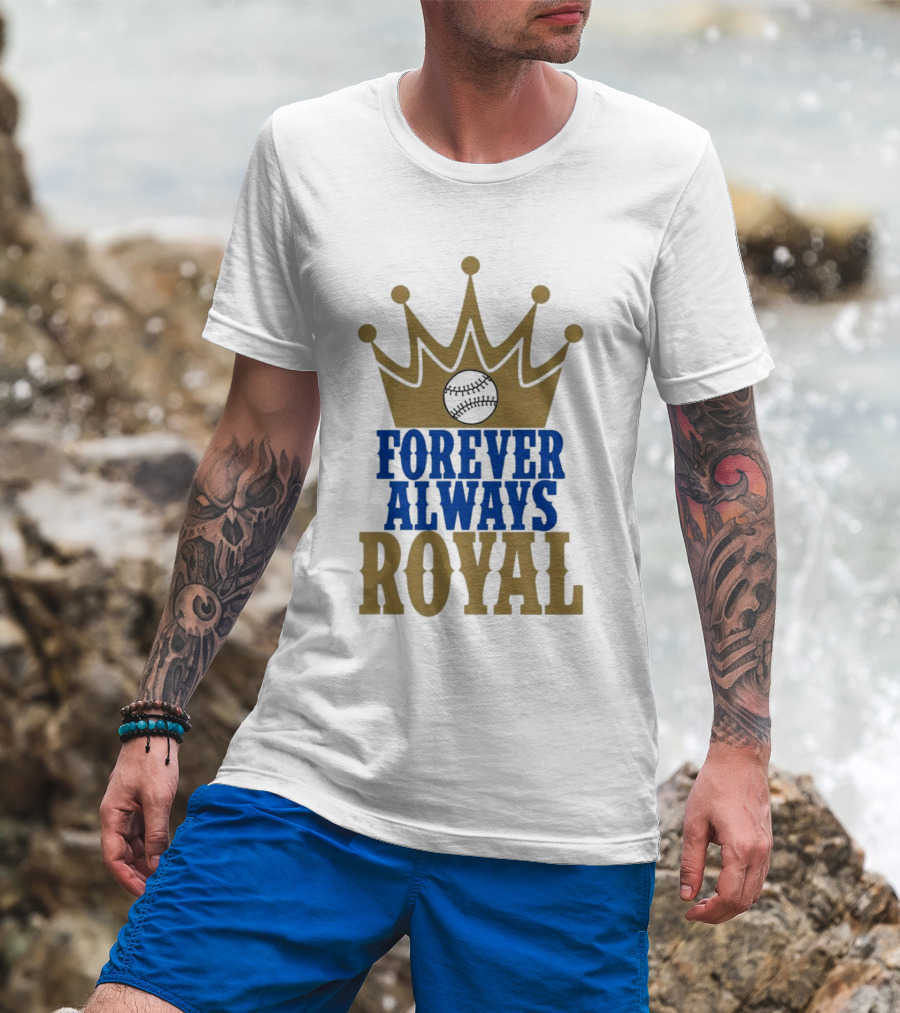Forever Always Royal Crown Baseball T-Shirt