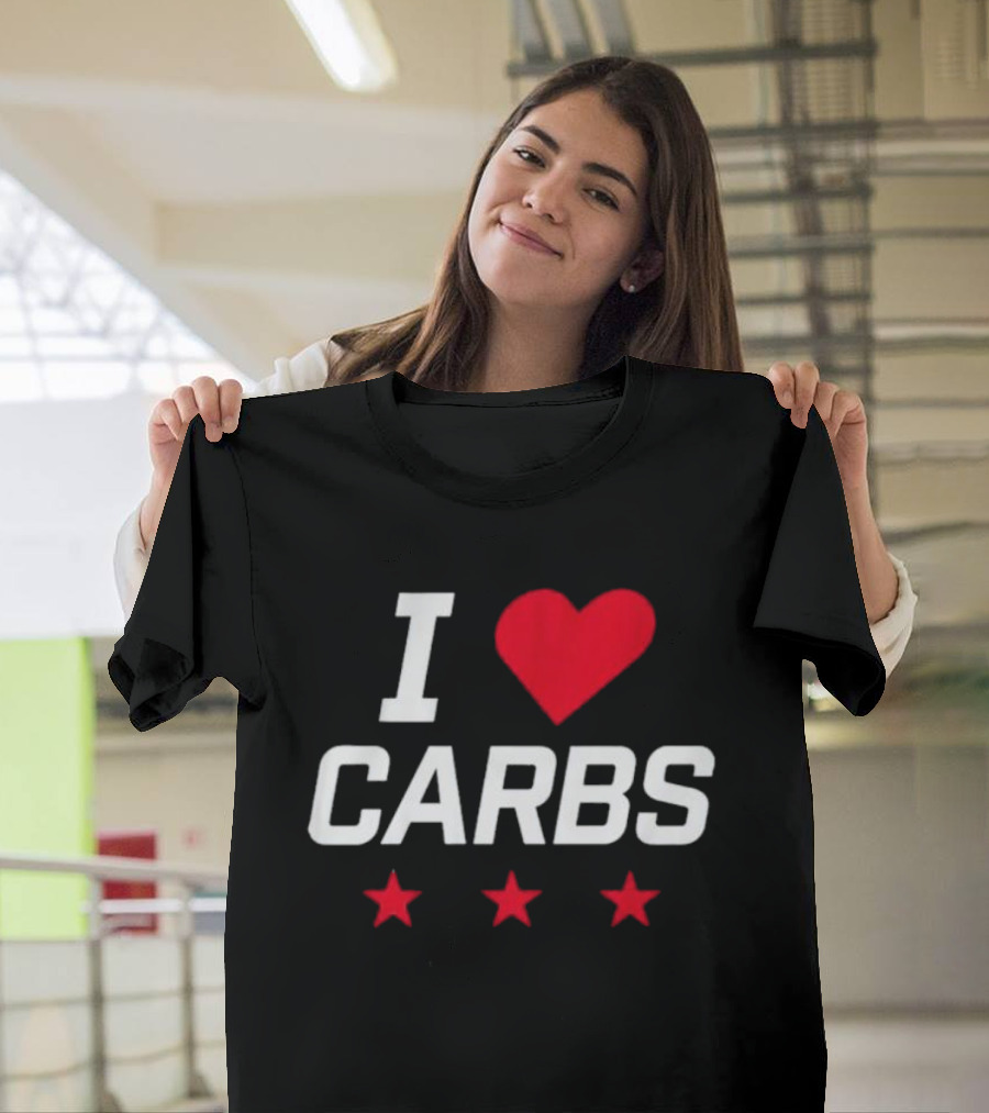 I Love Carbs Washington Capitals Fan Shirt With Red Heart And Three Stars T-Shirt