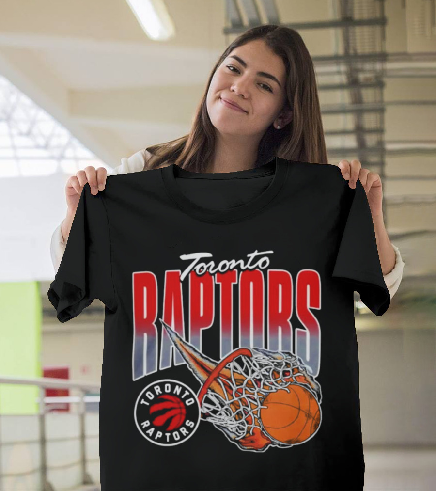 Toronto Raptors Basketball Flaming Net T-Shirt