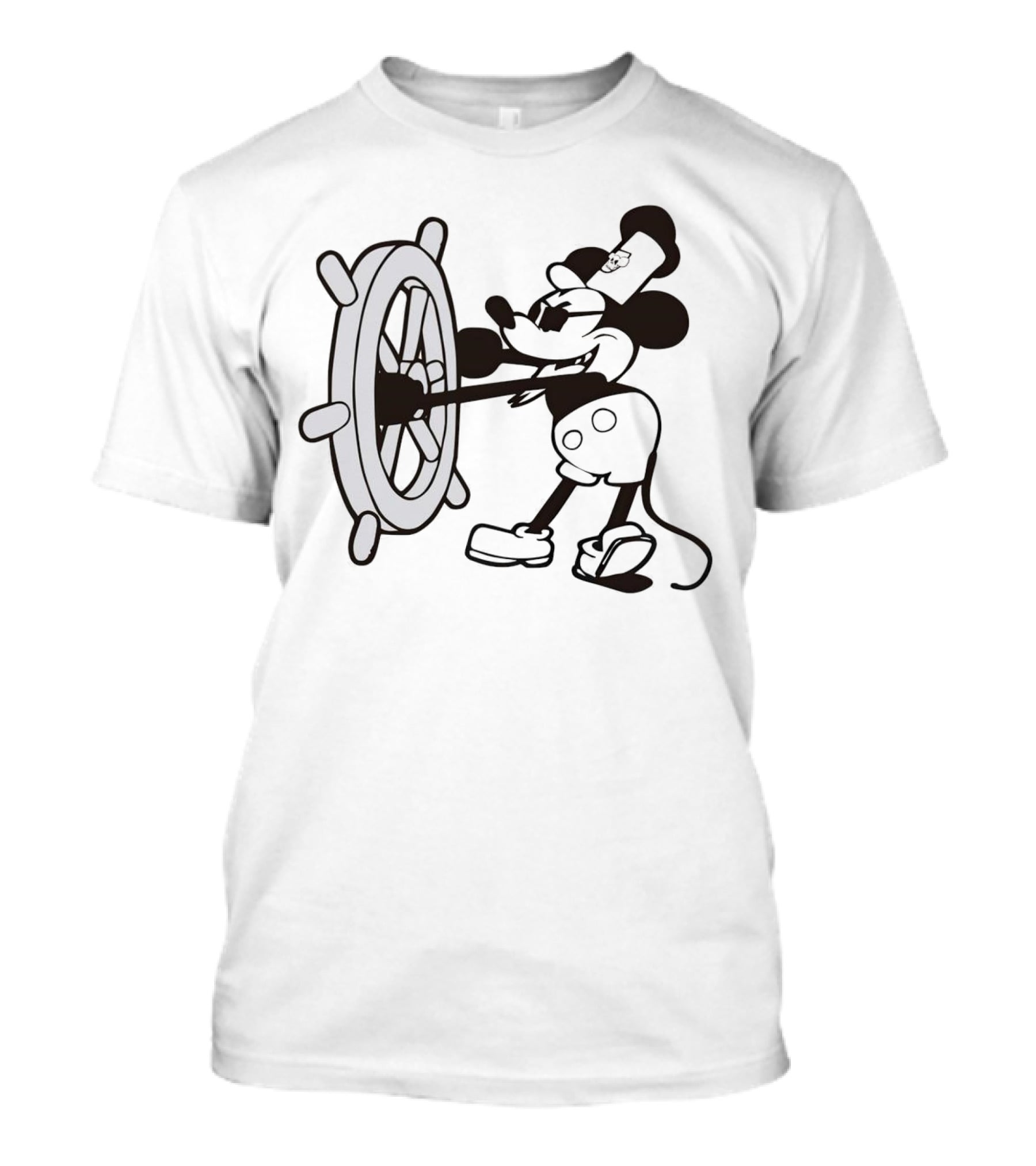 Steamboat Willie Mickey Mouse Pirate Steering Wheel T-Shirt