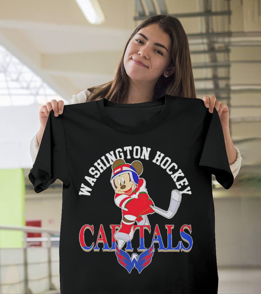 Washington Capitals Mickey Mouse Hockey Player T-Shirt