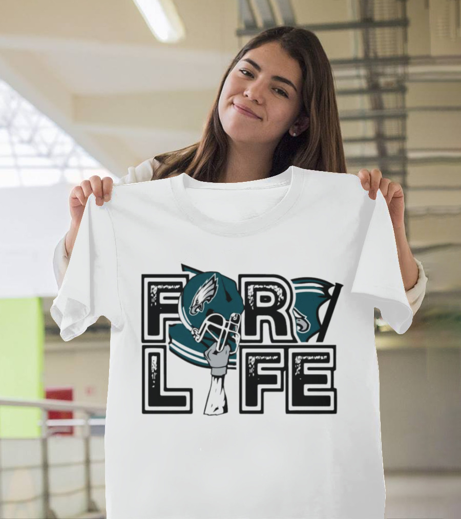 Philadelphia Eagles Helmet Wings For Life NFL T-Shirt