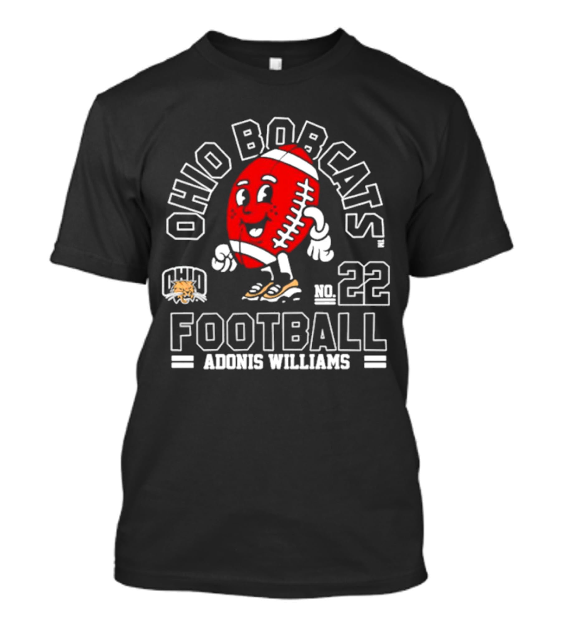 Ohio Bobcats Football No. 22 Adonis Williams T-Shirt
