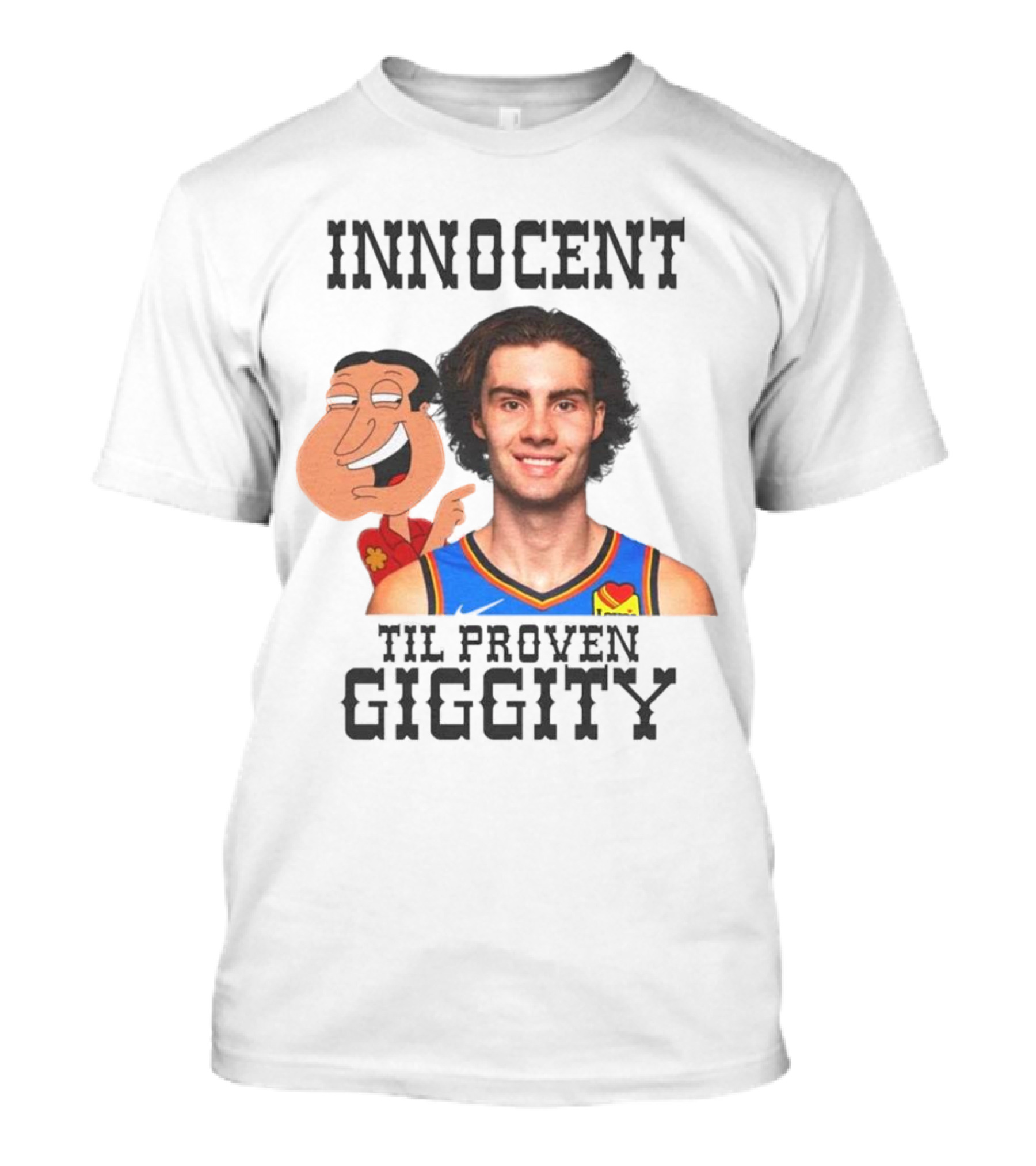 Innocent Til Proven Giggity Sports Jersey Family Guy Fusion T-Shirt