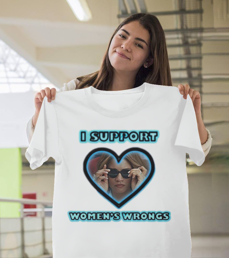 I Support Women’s Wrongs Heart Sunglasses T-Shirt