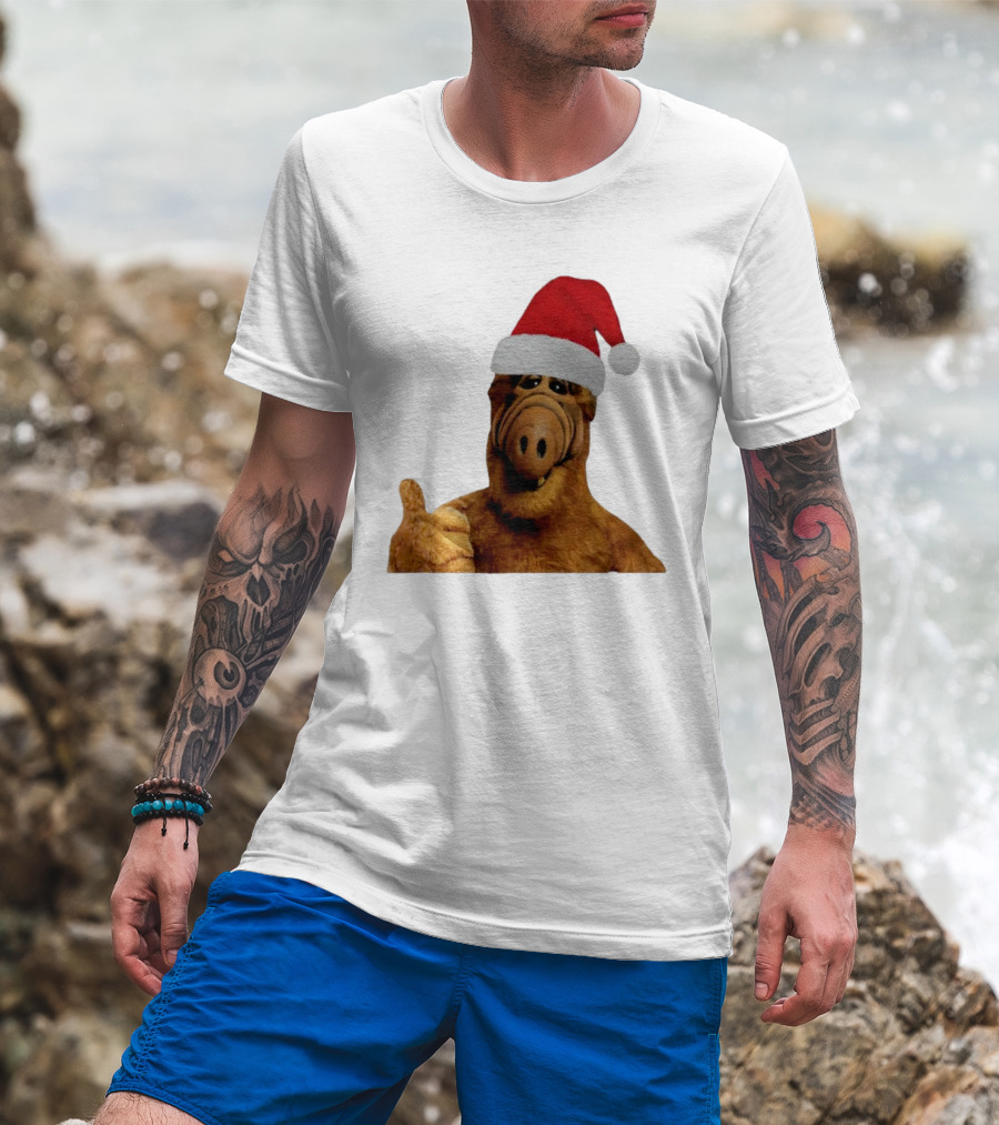 Alf Wearing Santa Hat Christmas Holiday T-Shirt