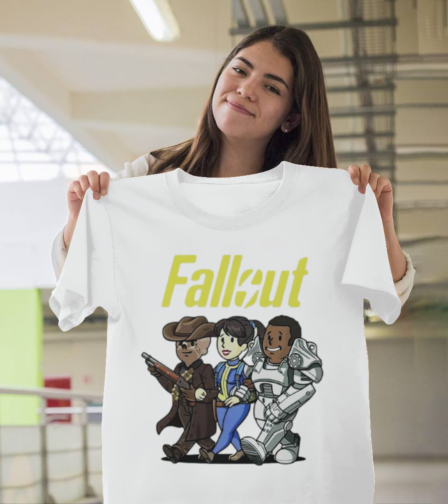 Fallout Cartoon Trio Vault Dweller Adventurers T-Shirt