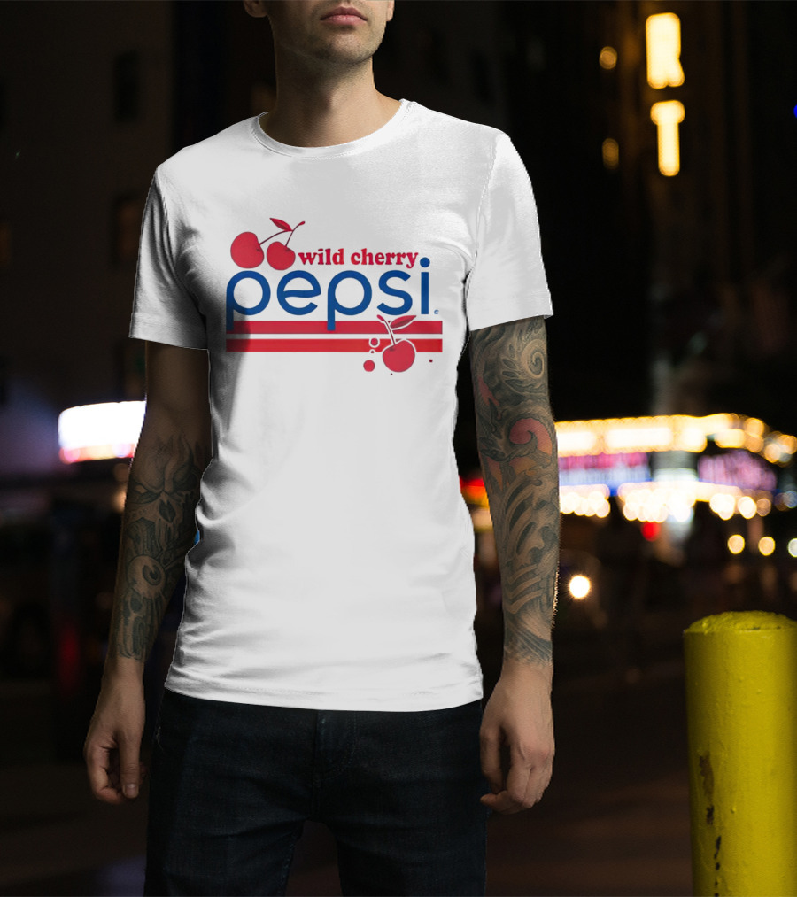 Pepsi Wild Cherry Retro Logo With Cherries T-Shirt