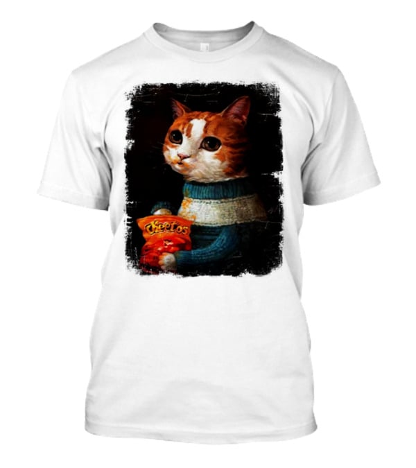 Cheetos Cat Holding Bag In T-Shirt