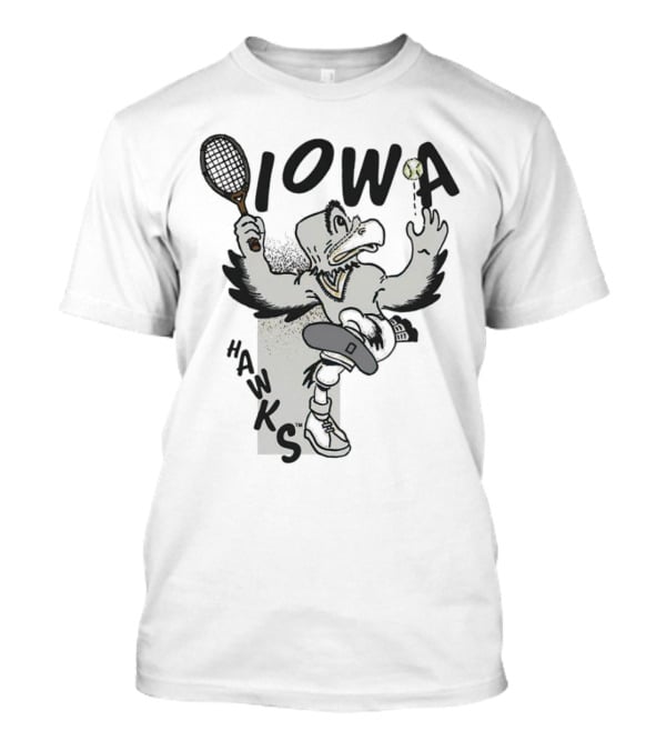 Iowa Hawkeyes Tennis Hawk Vintage Sports Mascot T-Shirt