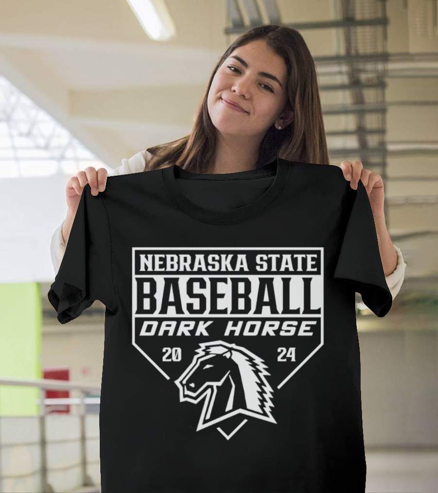 Nebraska State Baseball Dark Horse T-Shirt