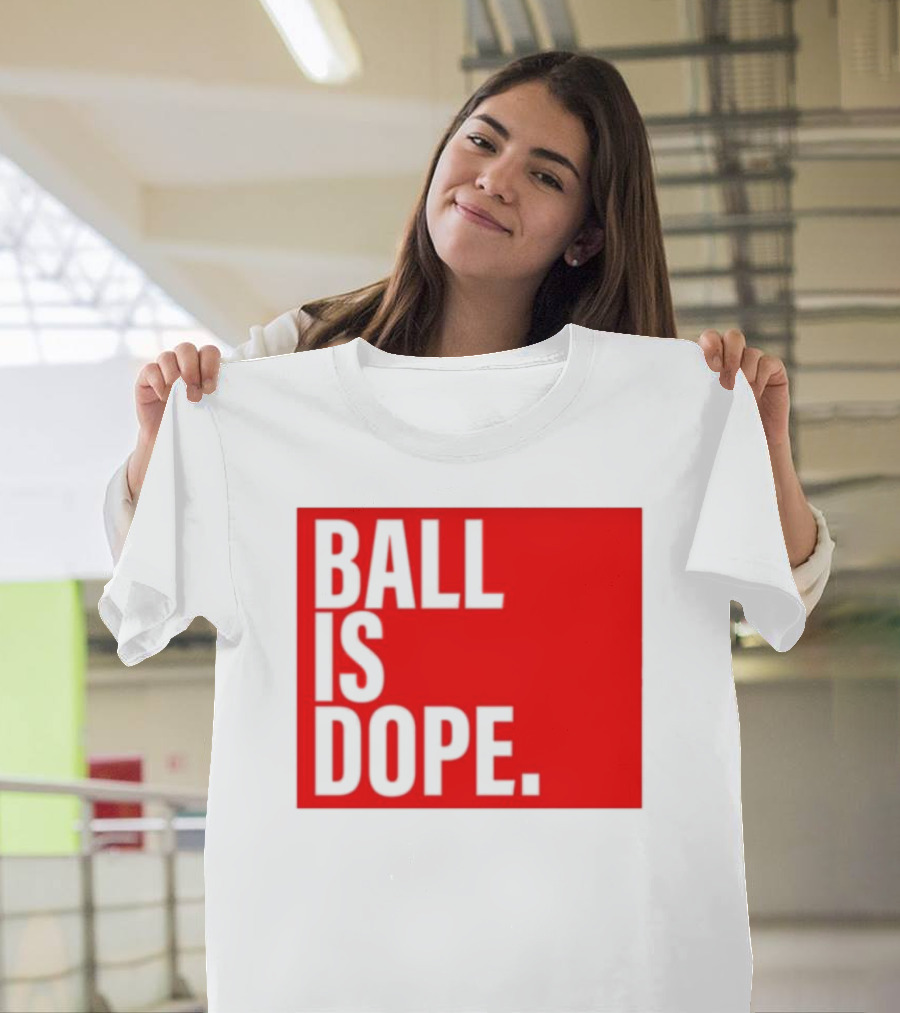 Arielle Ari Chambers Ball Is Dope Text Red and Black T-Shirt