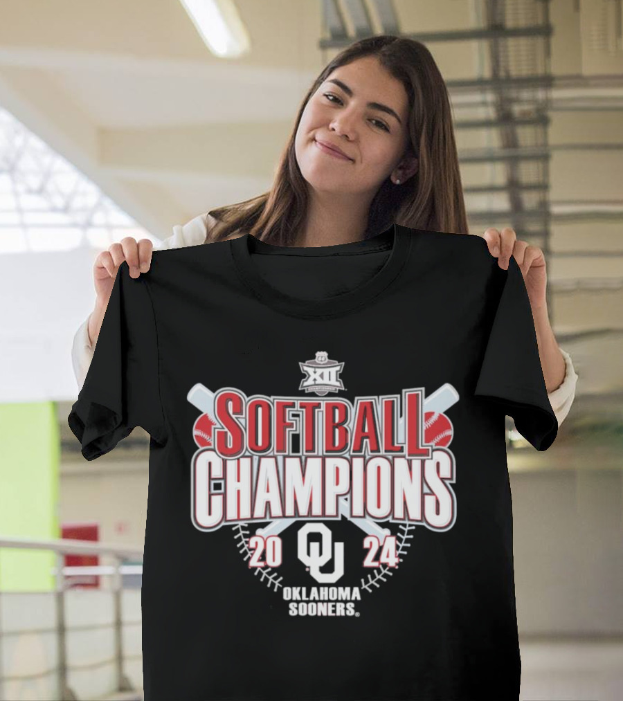 Oklahoma Sooners 2024 Softball Conference Champions Big 12 T-Shirt