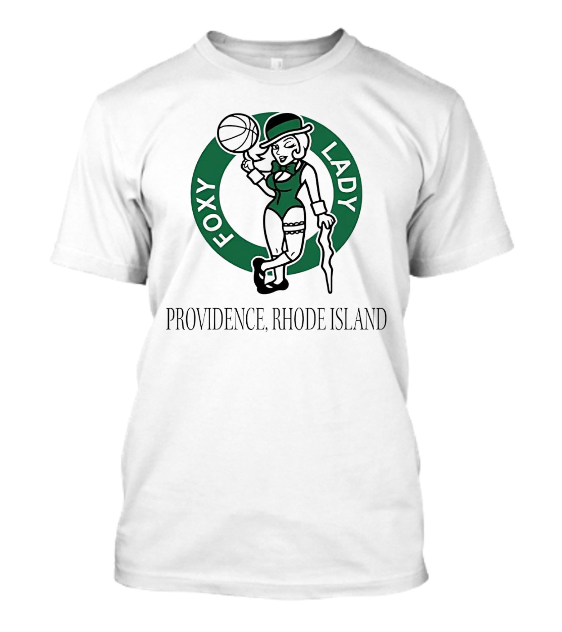 Boston Celtics Logo Parody Foxy Lady Providence Rhode Island T-Shirt
