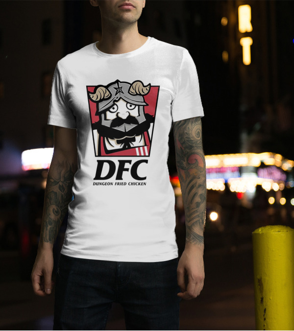 DFC Dungeon Fried Chicken Knight Helmet T-Shirt