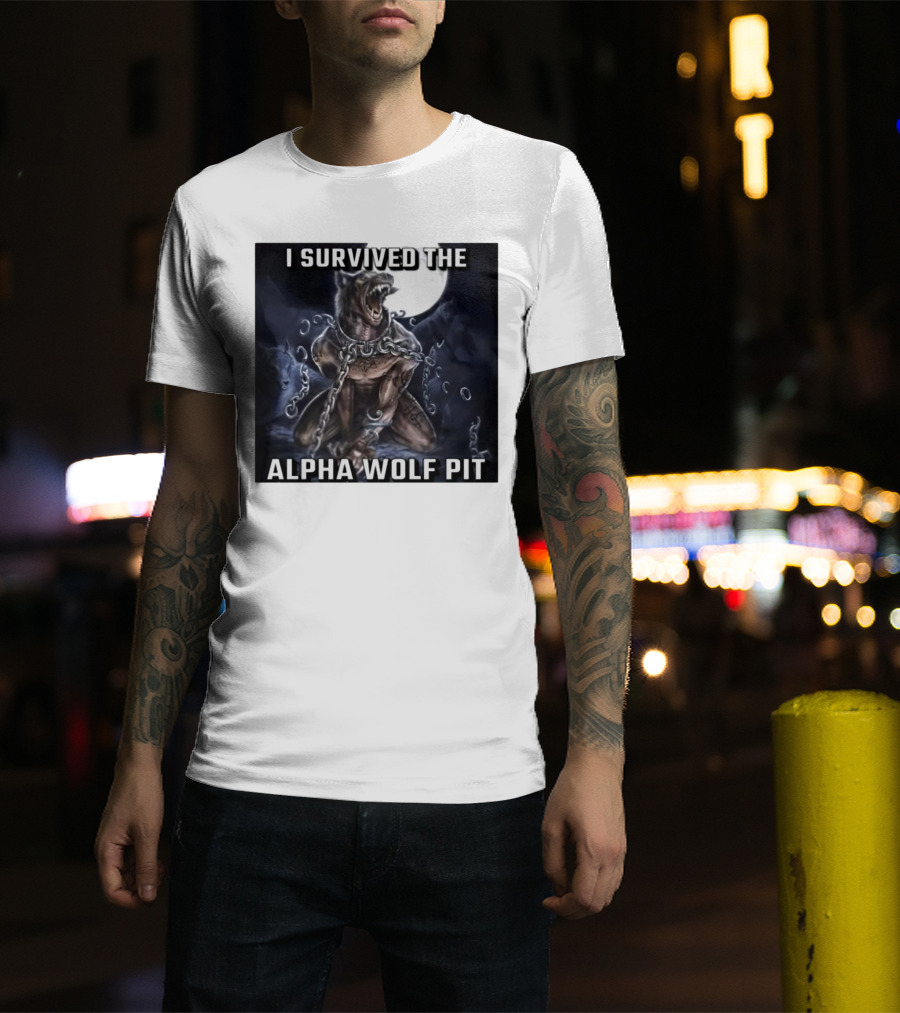 Survived The Alpha Wolf Pit Under Full Moon Chains T-Shirt