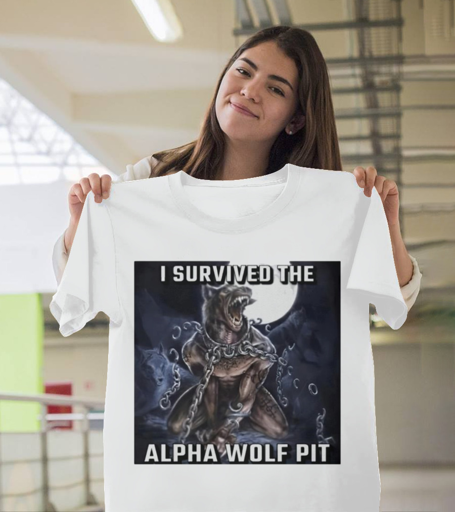 Survived The Alpha Wolf Pit Under Full Moon Chains T-Shirt