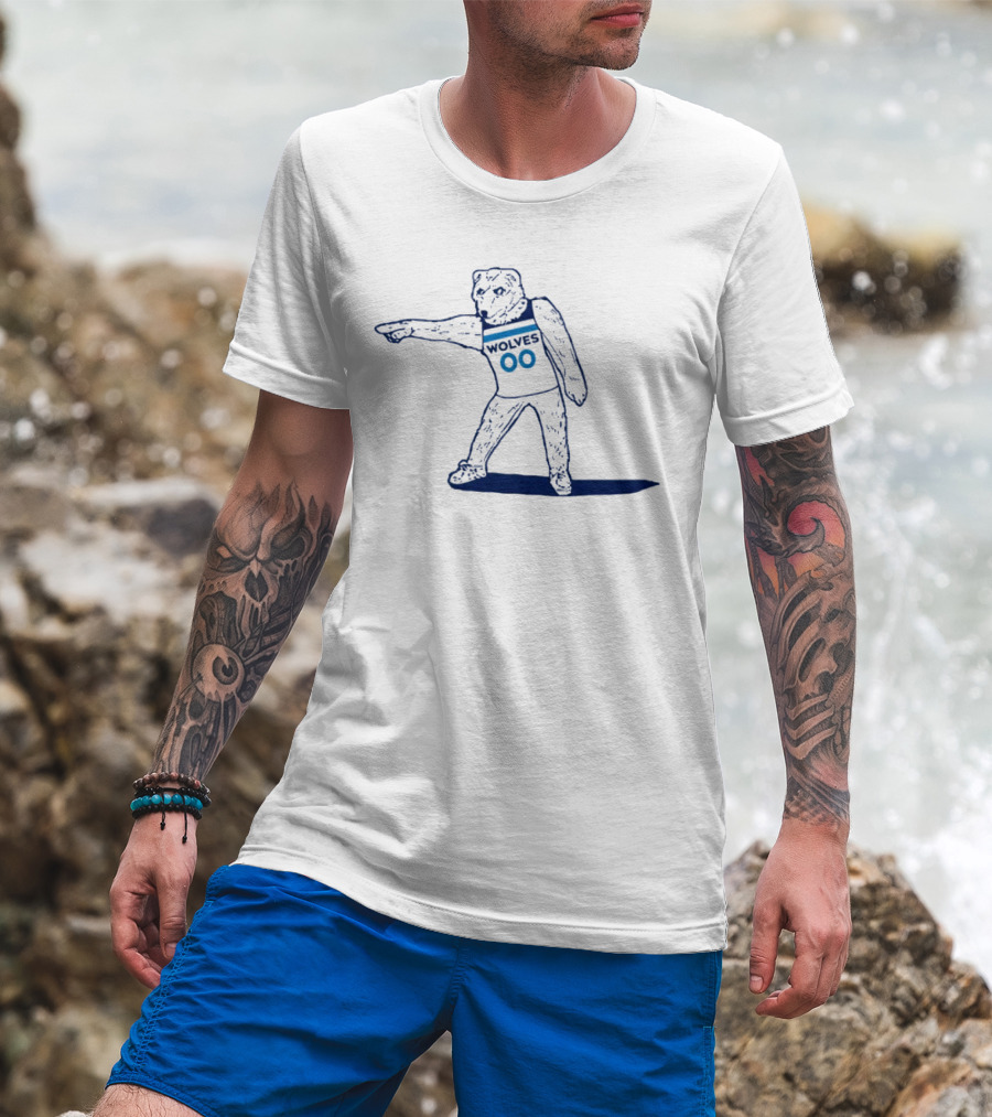 Wolves Team Mascot In Bold Athletic Stance T-Shirt