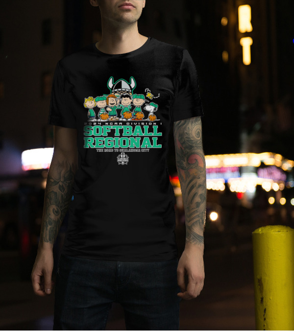Peanuts Characters 2024 NCAA Division I Softball Regional Cleveland State Vikings Road To Oklahoma City College World Series T-Shirt