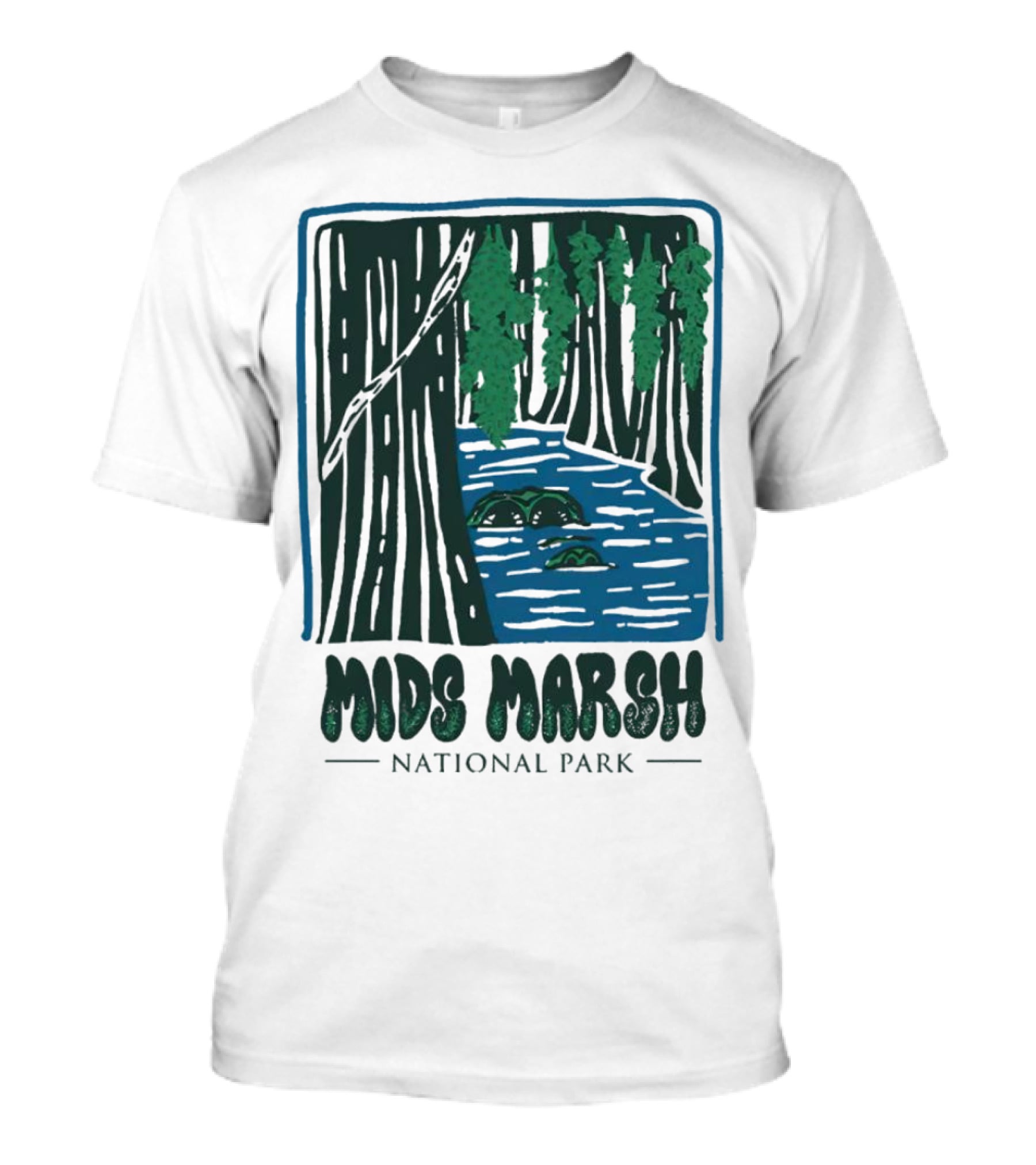 Mids Marsh National Park Forest River Scene T-Shirt