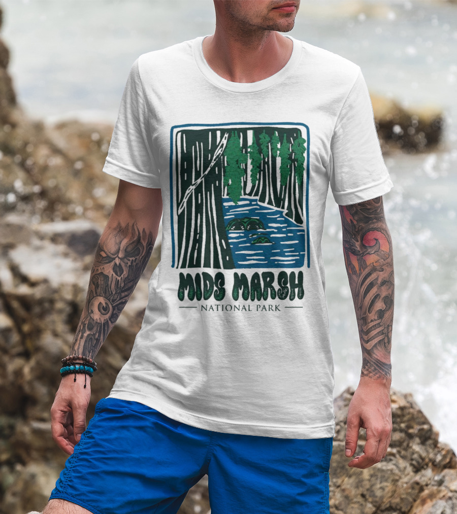 Mids Marsh National Park Forest River Scene T-Shirt