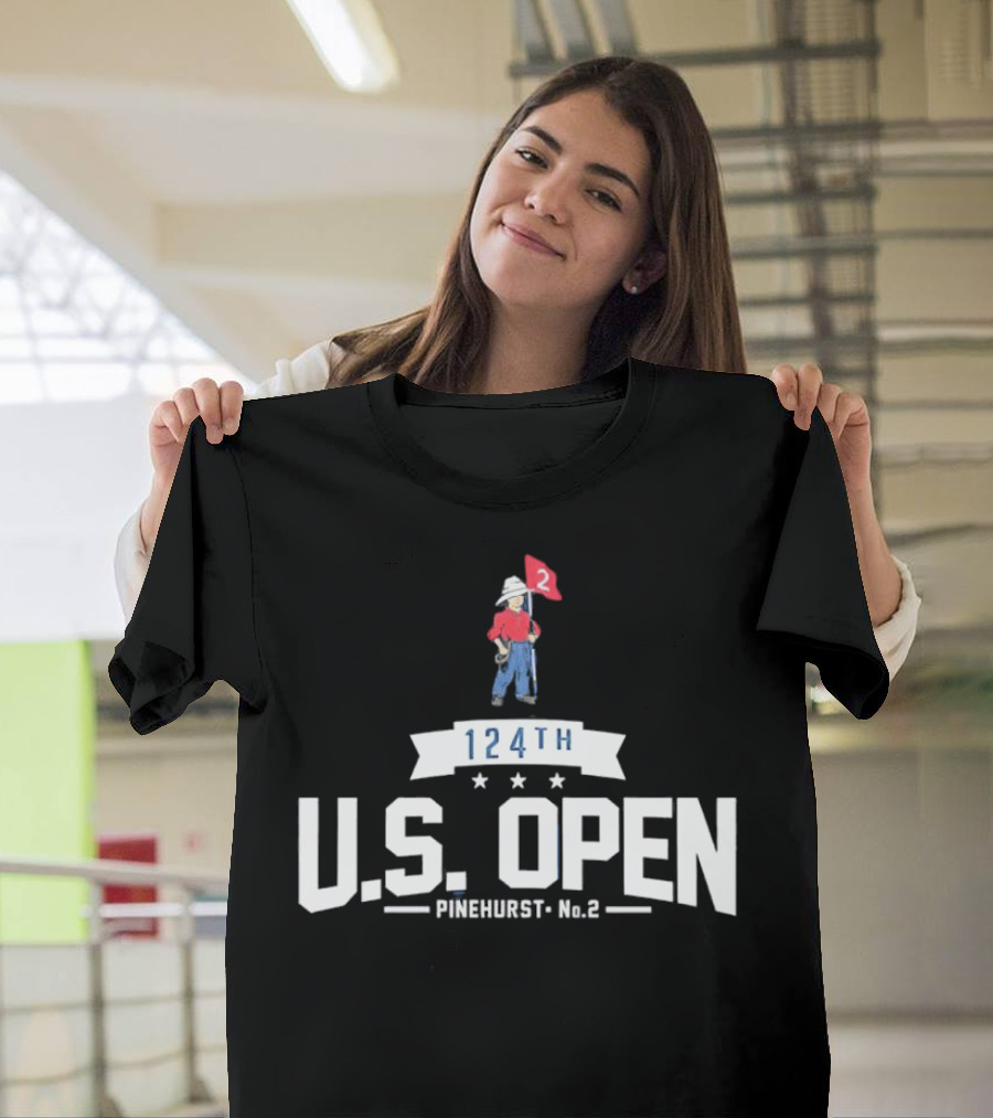 124th U.S. Open Pinehurst No. 2 Golf Tournament Icon with Red Flag 2 T-Shirt