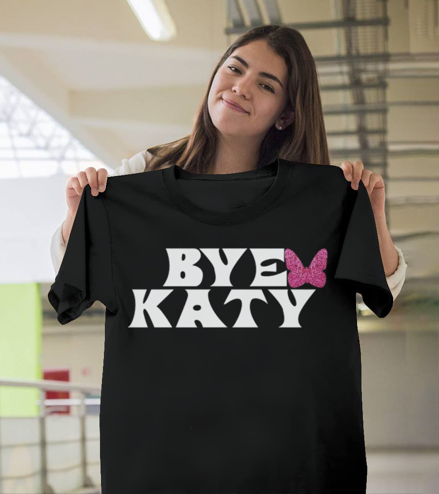 Bye Katy Pink Glitter Butterfly T-Shirt