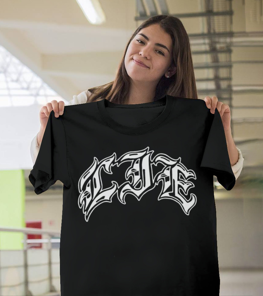 LIE Latinos Run Hardcore Gothic Styled Text T-Shirt