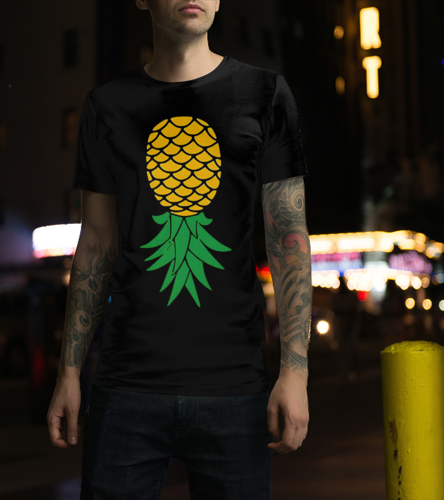 Upside Down Pineapple Yellow Green Scales T-Shirt