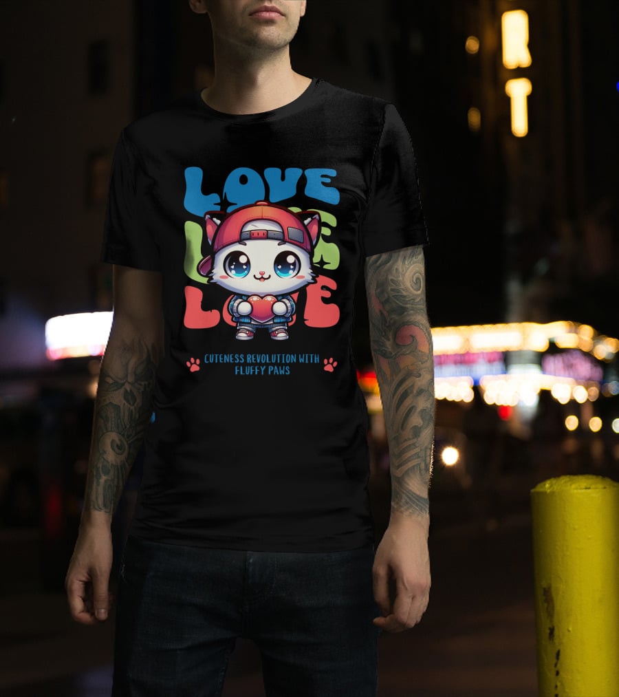 Love Love Love Cuteness Revolution With Fluffy Paws T-Shirt