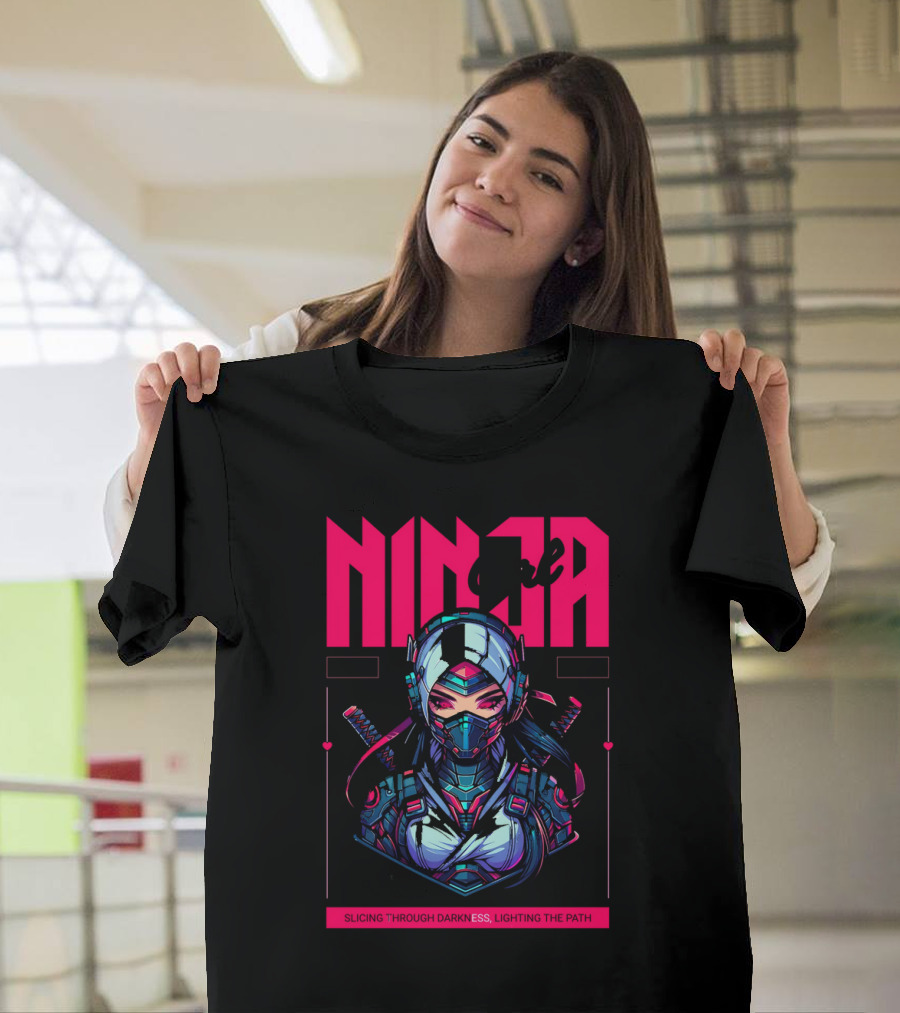 Ninja Girl ESTD 2024 Slicing Through Darkness Lighting the Path T-Shirt
