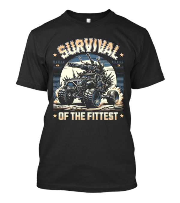 Survival Of The Fittest Rogue Rebel Monster Truck T-Shirt