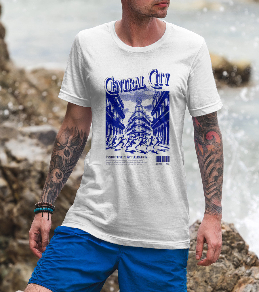 Central City Productivity Acceleration Crowded Streetscape T-Shirt