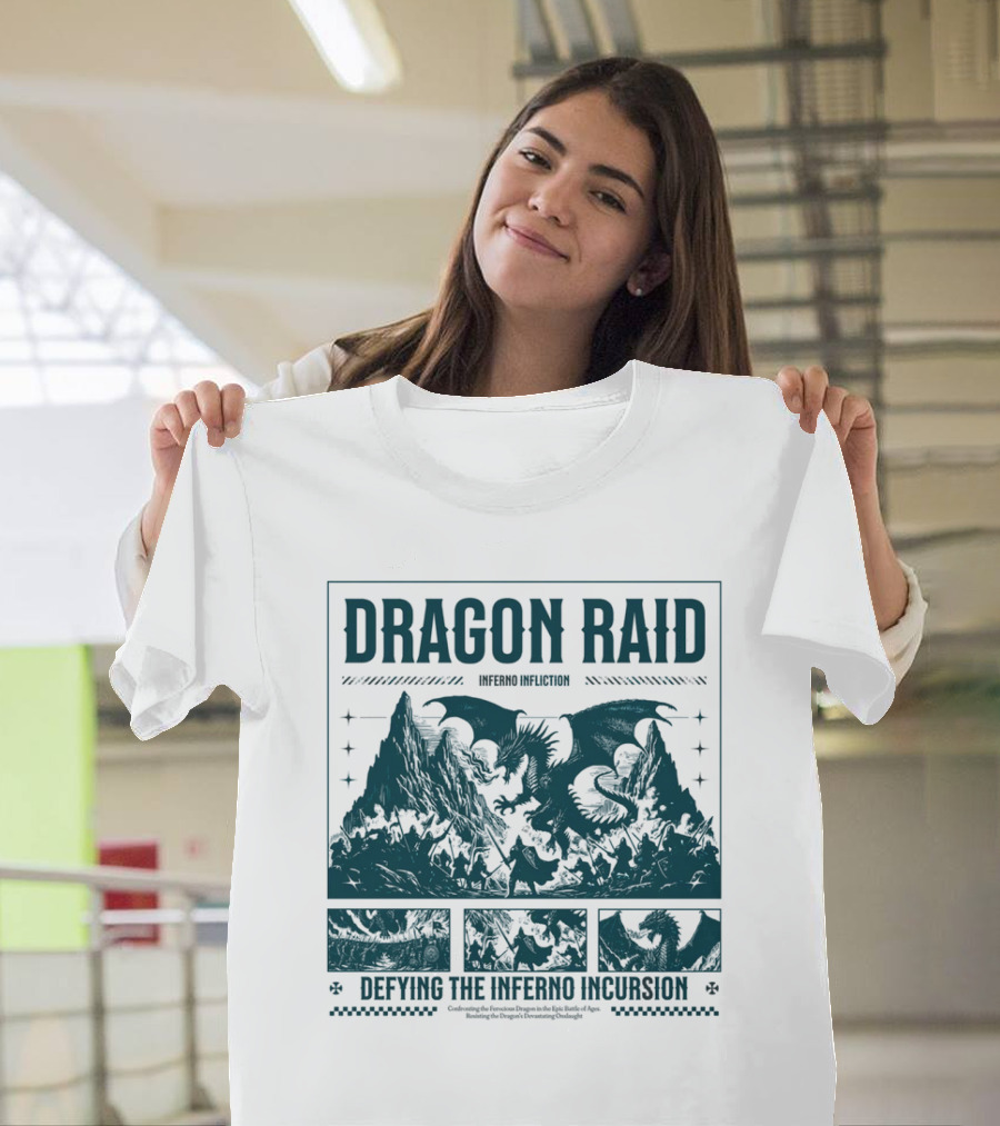 Dragon Raid Inferno Assault Defying the Inferno Incursion T-Shirt