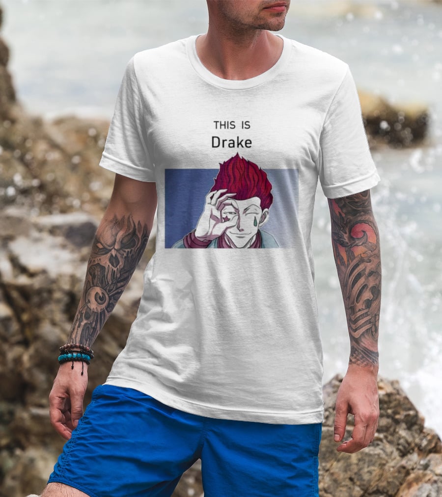 Hisoka This Is Drake Tear Symbol Pink Hair Anime Meme T-Shirt