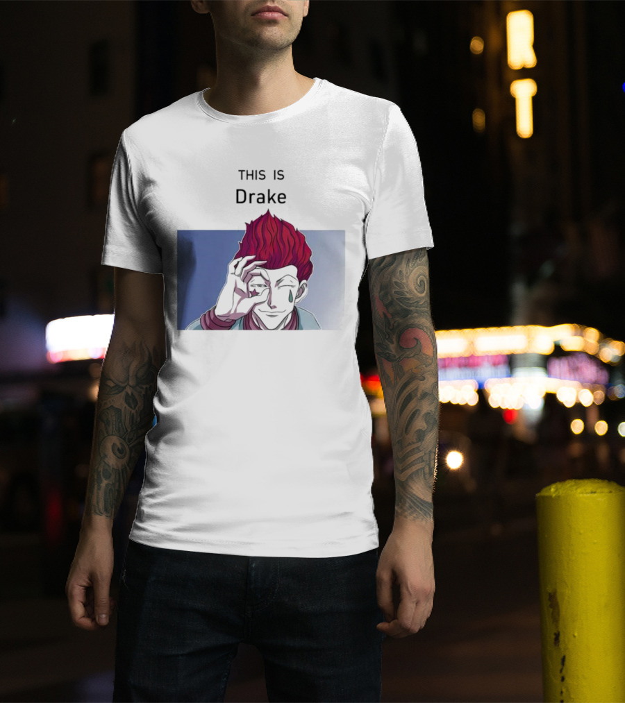 Hisoka This Is Drake Tear Symbol Pink Hair Anime Meme T-Shirt