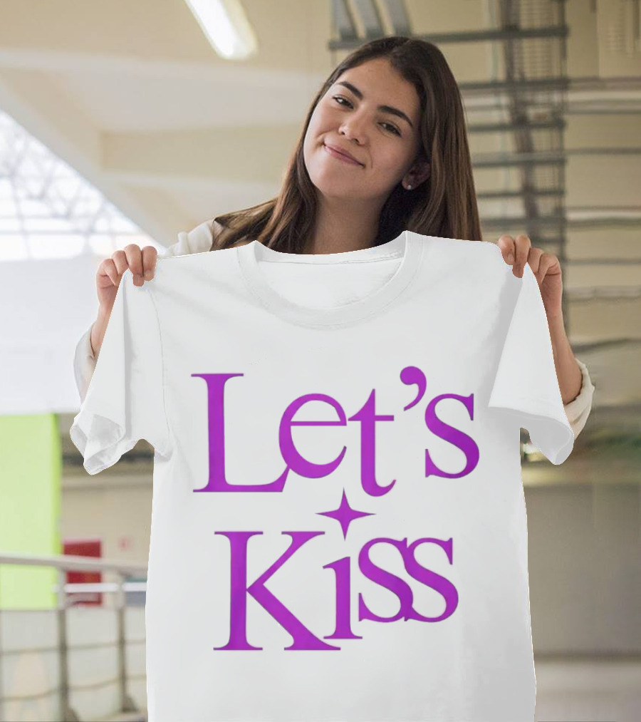 Let’s Kiss Starry Violet Text T-Shirt