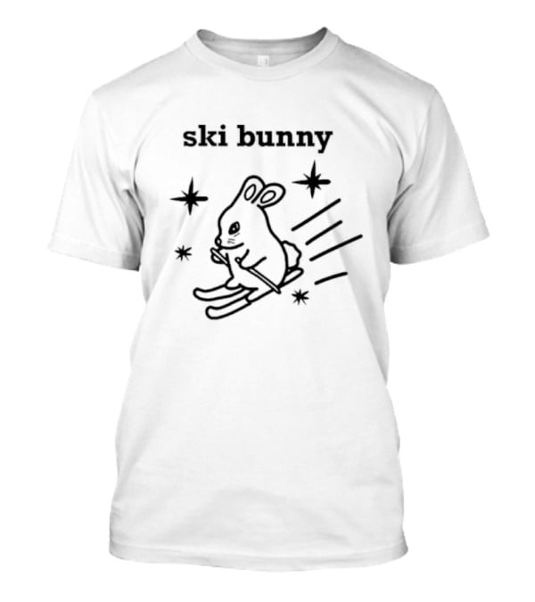 Ski Bunny Fast Racing Rabbit With Stars T-Shirt