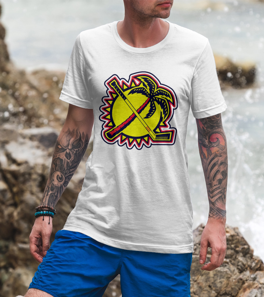 Florida Panthers Sun Coconut Tree Hockey Stick Palm T-Shirt
