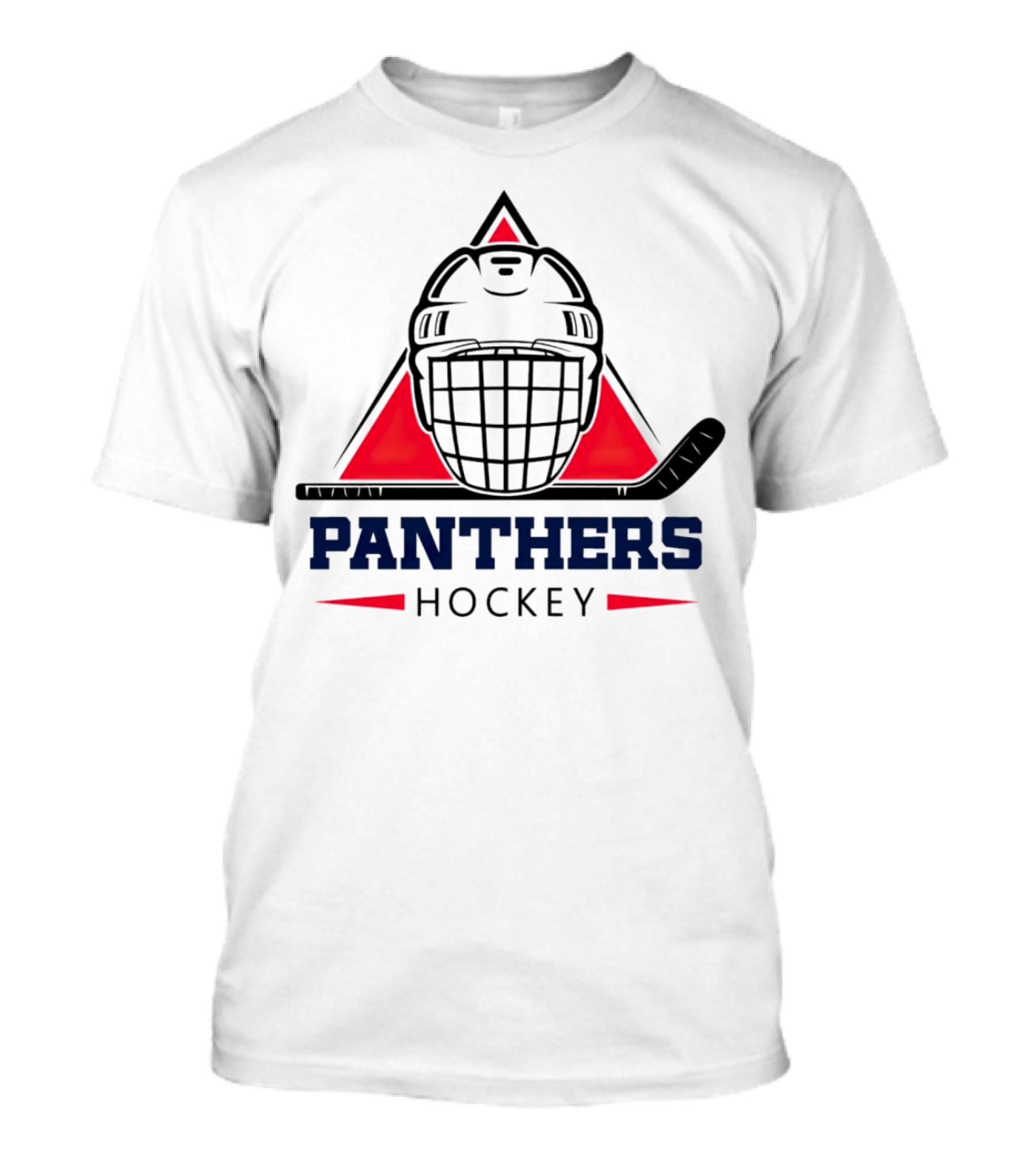 Panthers Hockey Helmet Triangle Background Ice Hockey Stick T-Shirt