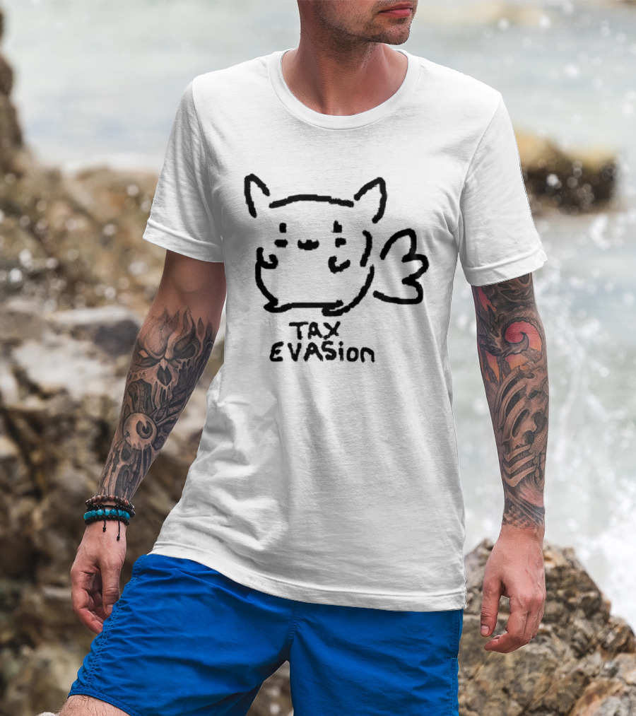 Tax Evasion Cute Character Sketch T-Shirt