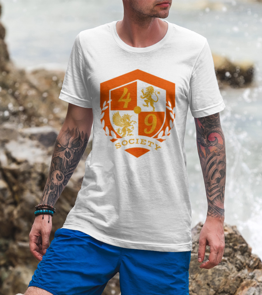 49 Society Crest With Heraldic Lion And Griffin Emblem T-Shirt