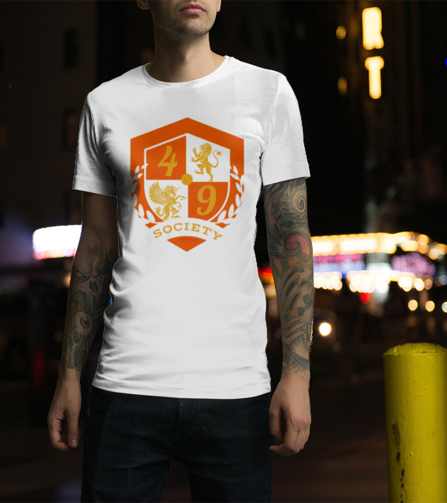 49 Society Crest With Heraldic Lion And Griffin Emblem T-Shirt